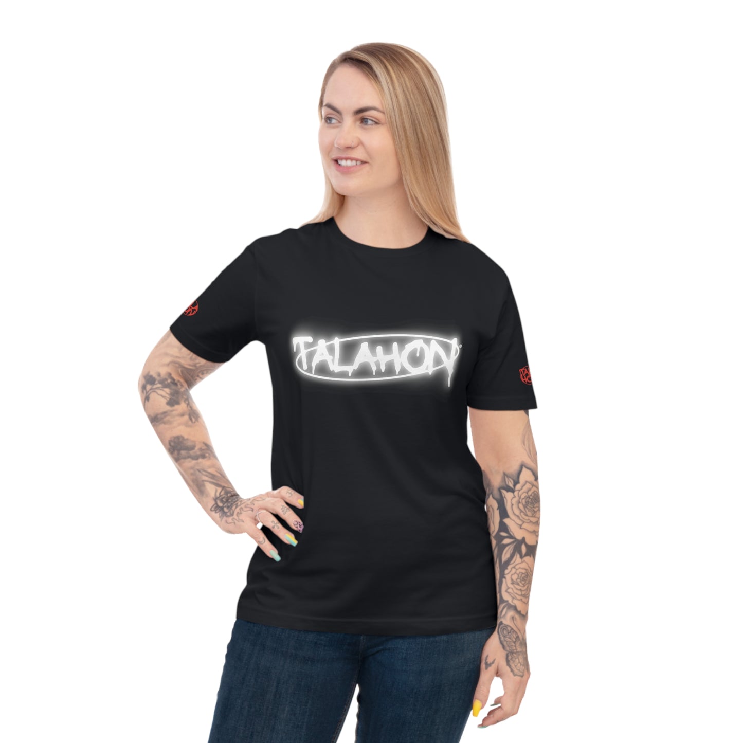 Shirt mit Slogan (Schwarz +GLOW)